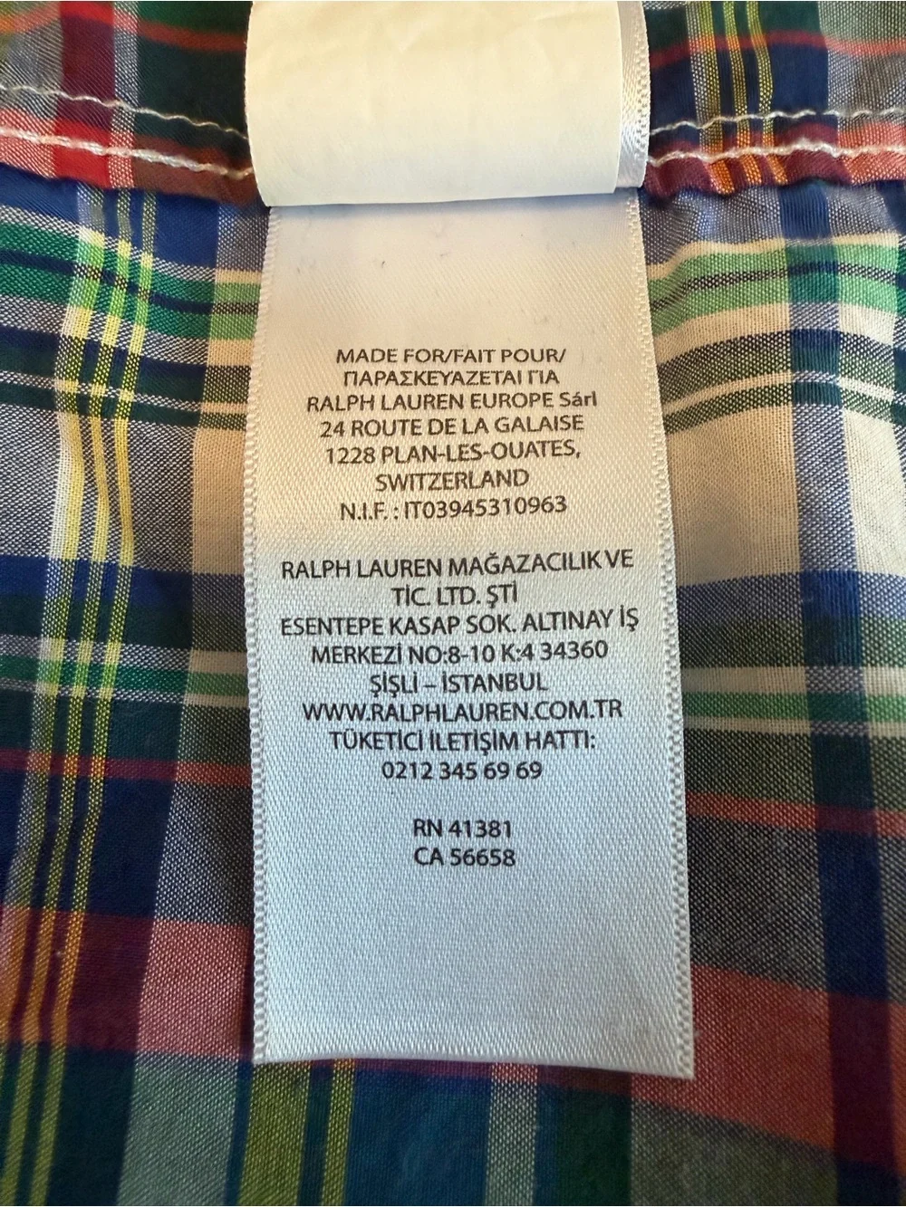 Ralph Lauren Button Down Shirt Boy L/G 14-15 Multicolor Plaid Pony Logo